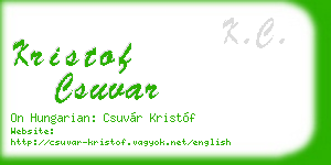 kristof csuvar business card